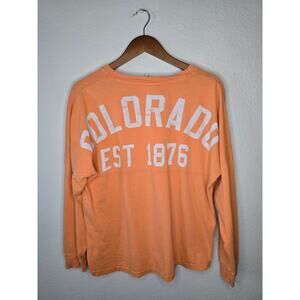 Colorado Long Sleeve Shirt Peach Rocky Mountain Womens Small Tee Top